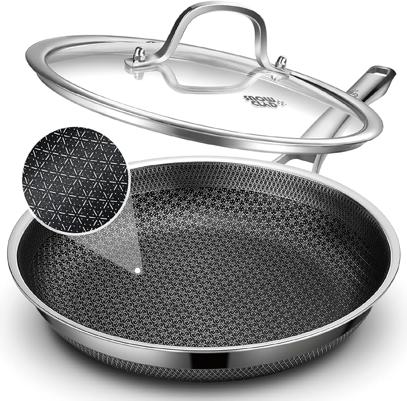 SNOWCLAD Stainless Skillets Dishwasher Induction