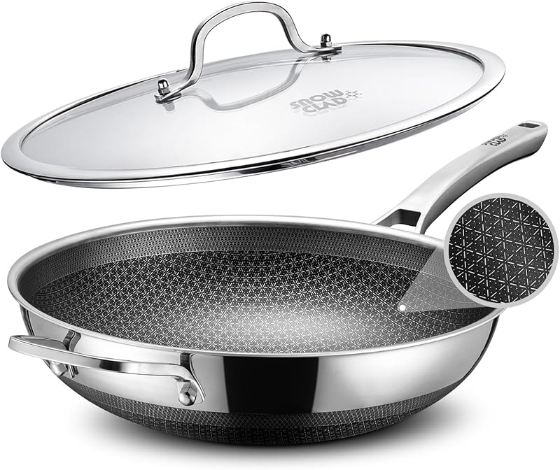 SNOWCLAD Stir fry Stainless Dishwasher Induction